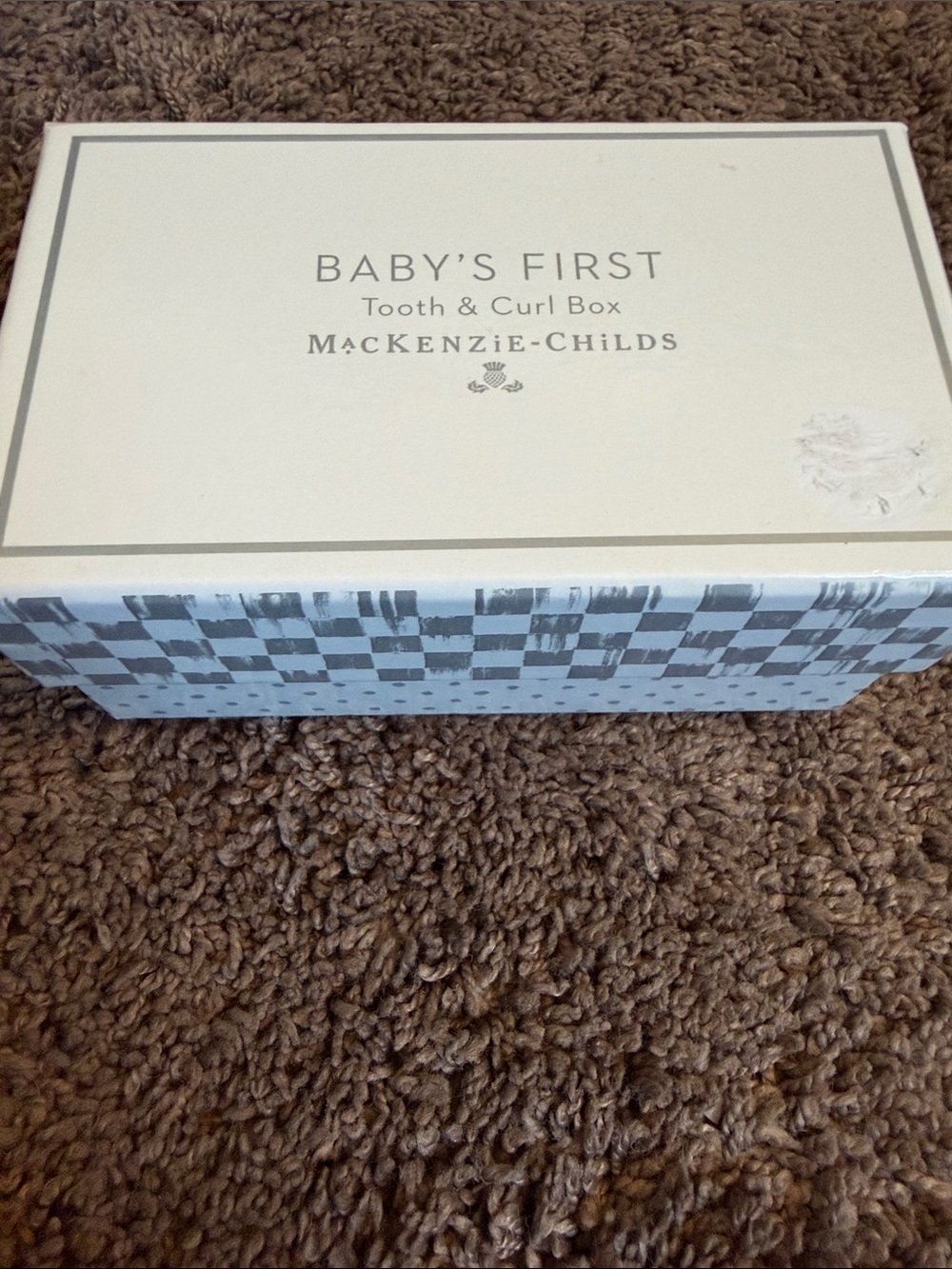 MacKenzie-Childs White Baby's First Tooth & Curl Keepsake Box